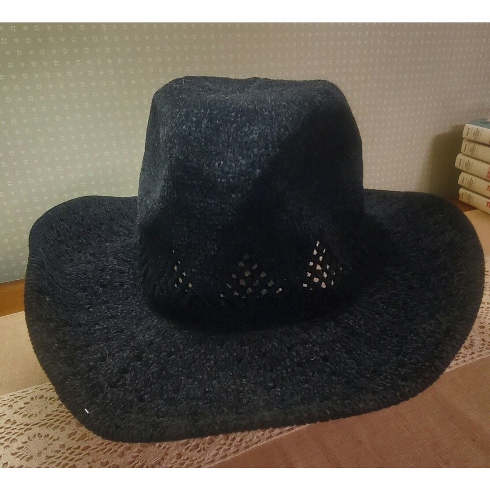 Four Buttons by San Diego Hat Co. 203936 Womens Hat Black BOHO Soft Wired Rim - Picture 3 of 10